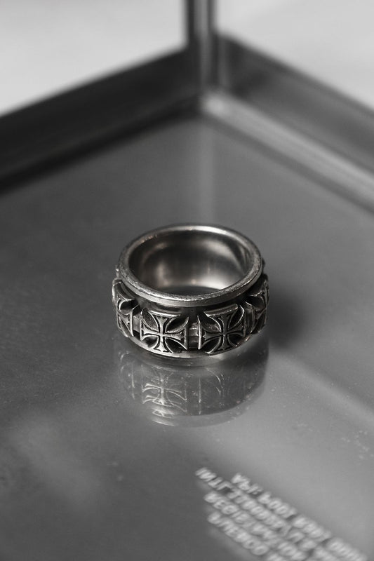 925 Sterling Maltese Cross Carved Spinner Ring 馬爾他十字雕刻可旋轉純銀戒