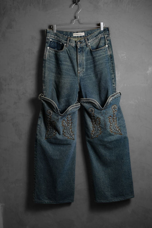Y/PROJECT Evergreen Maxi Cowboy Cuff Jeans Glenn Martens 可拆解西部刺繡牛仔褲