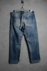 FDMTL Slim Fit Straight Selvedge Denim Jeans 日本復古設計師品牌 破壞補丁直筒布邊丹寧褲