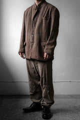 1930's French Wool Herringbone Boro Suit blazer French ragged large collar suit jacket