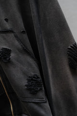GRS X NAG SUN FADED LIGHTWEIGHT DESTROYED ZIP-UP HOODIE 香港街頭品牌 水洗破壞連帽拉鍊外套