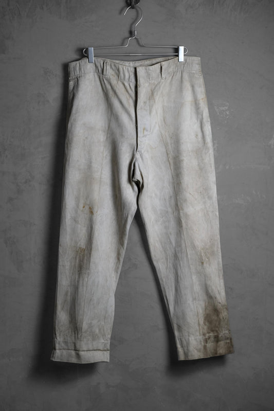 French Vintage Dirty Cotton Work Pants 法國古著 棉質斜紋布工裝褲