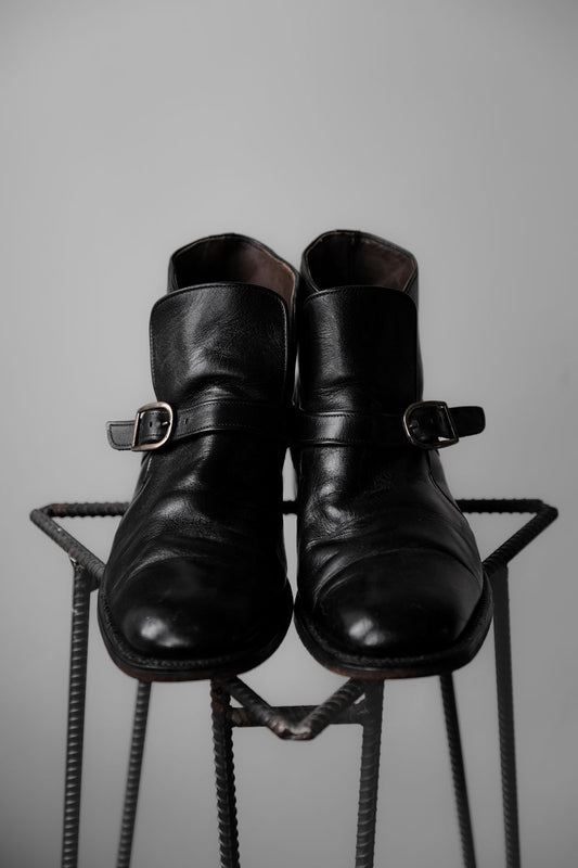 Vintage Leather Monk Strap Boots 復古皮革孟克綁帶靴