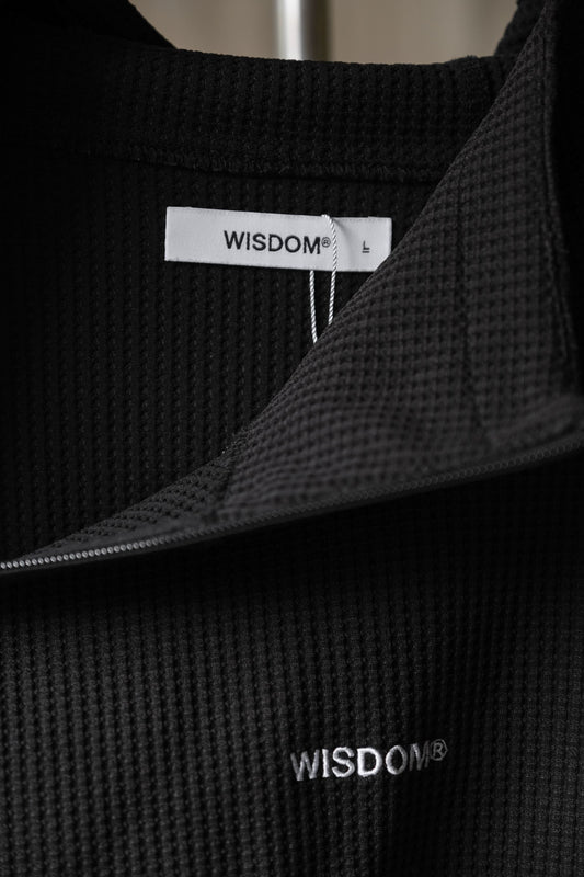 WISDOM WAFFLE ZIP HOODIE - Black 台灣機能設計師品牌