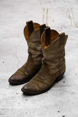 DOUBLE RL Suede Leather Cowboy Western Boots Made in USA 美國製 麂皮拼接雕花牛仔西部靴