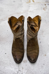 DOUBLE RL Suede Leather Cowboy Western Boots Made in USA 美國製 麂皮拼接雕花牛仔西部靴