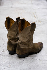 DOUBLE RL Suede Leather Cowboy Western Boots Made in USA 美國製 麂皮拼接雕花牛仔西部靴