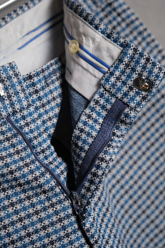 1970~80’s Vintage Houndstooth Polyester Disco Flared Pants Talon Zipper 美國古著 迪斯可滌綸喇叭褲