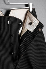 Vintage Wool Striped Buckle Work Pants 古著條紋羊毛巴黎扣工裝褲 後開衩