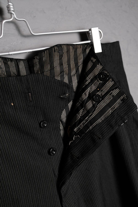 Vintage Wool Striped Buckle Work Pants 古著條紋羊毛巴黎扣工裝褲