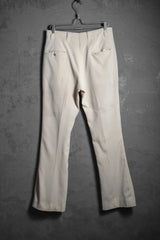 1970’s Spring Set Vintage Stretch Fabric Striped Bootcut Pants Talon Zipper 古著米黃條紋靴型褲