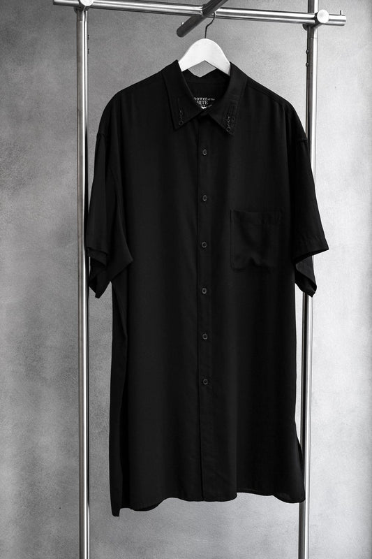 Yohji Yamamoto power of the WHITE shirt Arrange Collar Shirt 2 山本耀司支線 拉鏈裝飾領人造絲襯衫