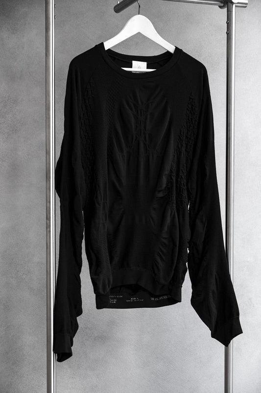 ROA HIKING Round Neck 2.0 3D Seamless Black 義大利戶外機能品牌 圓領立體針織保暖毛衣