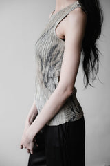 ARMANI COLLEZIONI Wrinkle Tank Top 亞曼尼 印花皺摺背心 義大利製