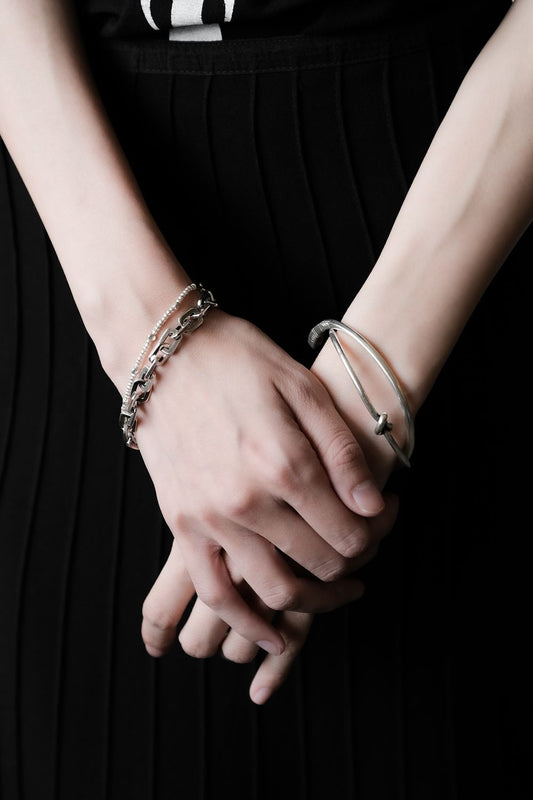 Minimalist Bead Chain 999 Silver Bracelet