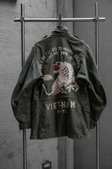 U.S.ARMY 1960’s M-51 Vietnam War Embroidered Field Jacket OG-107 美軍公發 越戰老虎紀念刺繡野戰夾克 Crown Zipper
