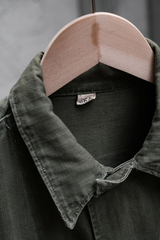 USARMY 1940's M-43 HBT Jacket US Army issued 13-star button herringbone field shirt jacket