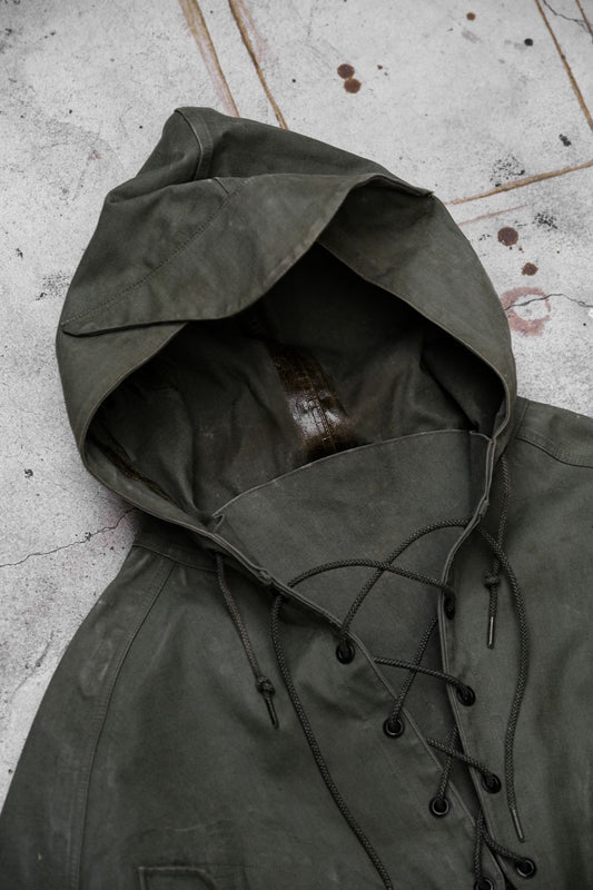 USNAVY 1950's WWII Deck Rain Parka WWII US Navy public issue deck raincoat with hood