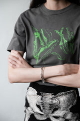 Deluxe Skeleton Tee Japanese street brand flip band L7 skeleton print short T made in Japan