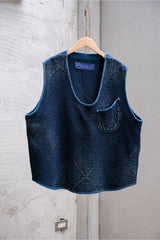 Porter Classic Sashiko Pullover Vest 吉田克幸 藍染刺子布寬版背心