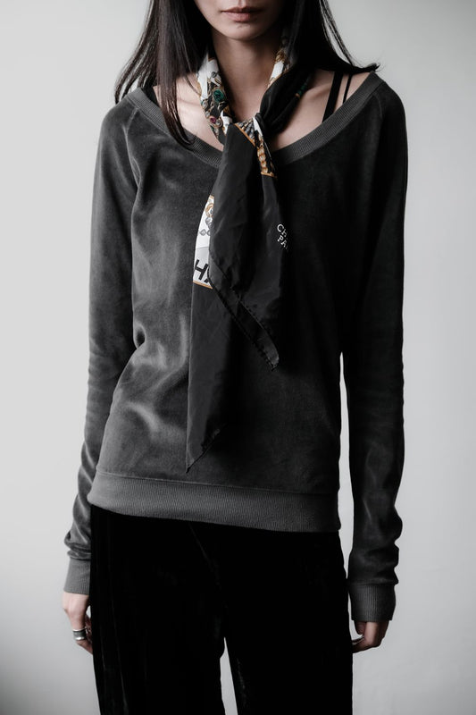 Maison Margiela MM6 Velvet Wide Neck Sweatshirt