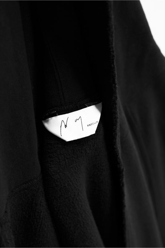 ANCELLM Over Sweat Coat Hoodie 日本設計師品牌 無拉鏈寬鬆作舊連帽外套