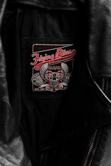 Vintage Flying Bikes Oakwood Belted Leather Biker Jacket 古著真皮腰帶騎士皮衣夾克