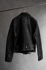 Vintage Flying Bikes Oakwood Belted Leather Biker Jacket 古著真皮腰帶騎士皮衣夾克