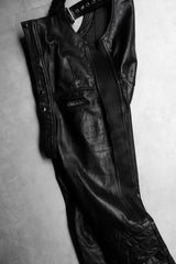 Vintage Hein Gericke Leather Motorcycle Bib Overalls 古著真皮摩托車騎士吊帶褲 黑色