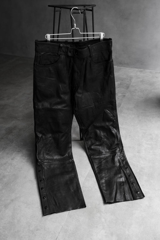 Vintage Hein Gericke for Harley-Davidson Leather Motorcycle Biker Pants 古著哈雷騎士皮褲 褲腳排釦