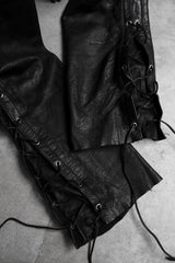 Vintage Leather Side Lace-up Biker Pants 古著側綁帶真皮騎士皮褲