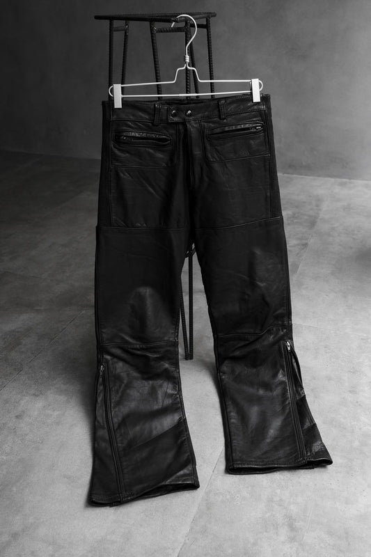 Vintage TAURUS DROSPO Learher Motorcycle Biker Pants 古著褲腳拉鏈真皮騎士皮褲