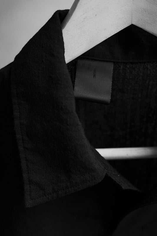 N.HOOLYWOOD COMPILE / PULLOVER HALF SLEEVE SHIRT 日本設計師品牌 羊毛混麻 開領半袖寬版襯衫