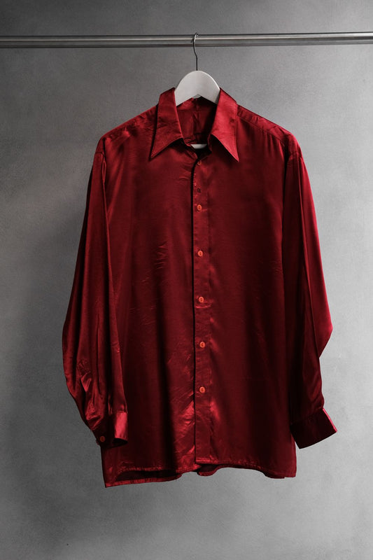 Vintage Gert Keller Satin Shirt 復古紅色緞面光澤襯衫