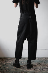 Y's Yohji Yamamoto Low Crotched Denim Pants Yamamoto Yohji low-end black denim tapered pants