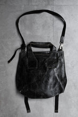 Jas-M.B. Leather Shoulder / Hand Bag 英國手工製包袋品牌 爆裂紋皮革馬毛拼接手提肩背包 黑色