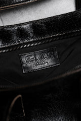 Jas-M.B. Leather Shoulder / Hand Bag 英國手工製包袋品牌 爆裂紋皮革馬毛拼接手提肩背包 黑色