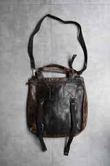 Jas-M.B. Leather Shoulder / Hand Bag 英國手工製包袋品牌 爆裂紋皮革馬毛拼接手提肩背包 棕色