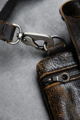 Jas-M.B. Leather Shoulder / Hand Bag 英國手工製包袋品牌 爆裂紋皮革馬毛拼接手提肩背包 棕色