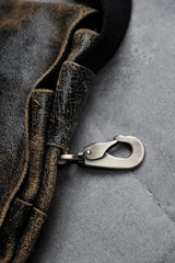 Jas-M.B. Leather Messenger Shoulder Bag 英國手工製包袋品牌 爆裂紋皮革帆布背帶郵差包
