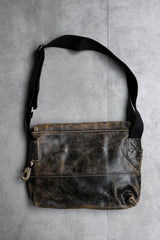 Jas-M.B. Leather Messenger Shoulder Bag 英國手工製包袋品牌 爆裂紋皮革帆布背帶郵差包