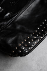Jas-M.B. Leather Studded / Hand Bag 英國手工製包袋品牌 帆布背帶皮革鉚釘手提肩背包