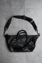 Jas-M.B. Leather Studded / Hand Bag 英國手工製包袋品牌 帆布背帶皮革鉚釘手提肩背包