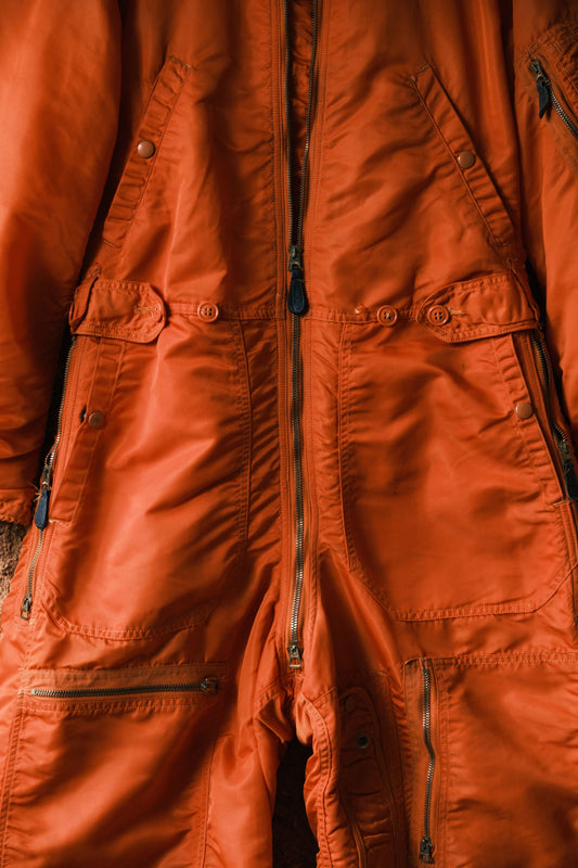 U.S.A.F 1960’s Type CWU-1/P Orange Flight Suit Coveralls Made in USA 美國空軍機組人員防寒連身工作服