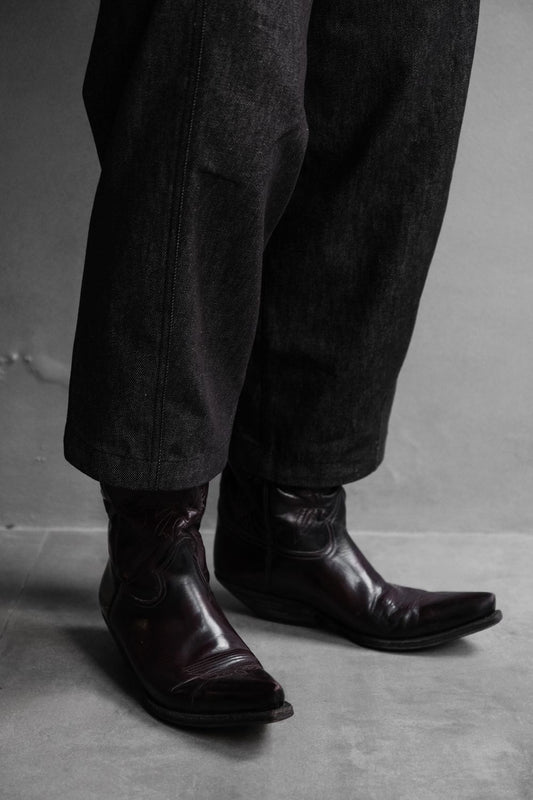 Vintage Burgundy Leather Cowboy Western Boots Vintage Burgundy Leather Cowboy Western Boots