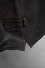REDSKINS DEPT. Vintage Leather Waistcoat Vest 古著真皮馬甲背心