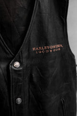 Harley Davidson Vintage Leather Biker Vest 哈雷·戴維森 側綁帶機車皮衣背心