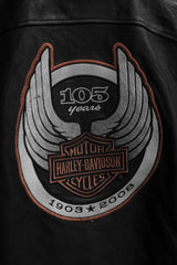 Harley Davidson Vintage Leather Biker Vest 哈雷·戴維森 側綁帶機車皮衣背心