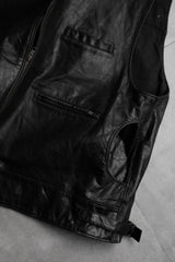 Texr Store Vintage Leather Zip Vest Made in Italy 古著拉鏈皮衣背心 義大利製