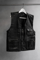 Vintage Zip Pocket Leather Vest 古著拉鏈口袋皮衣背心